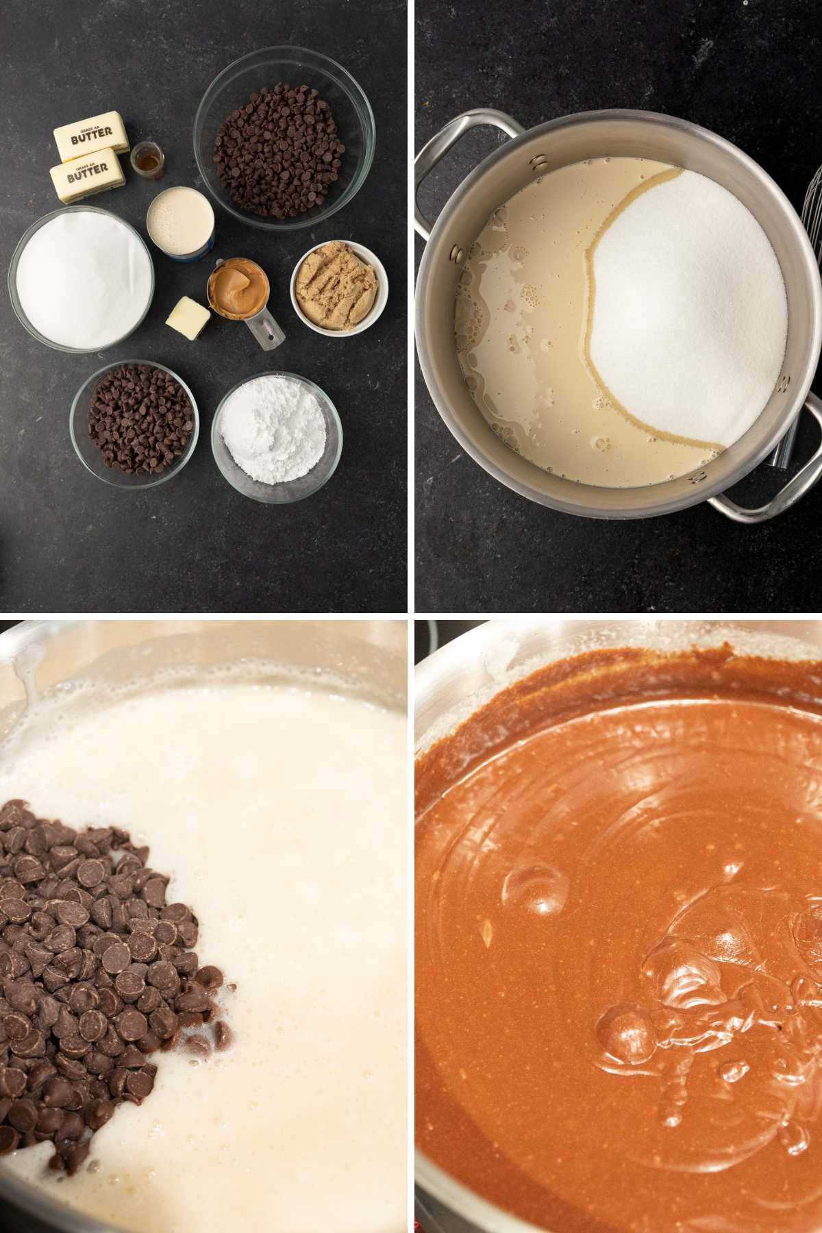 Chocolate Peanut Butter Fudge collage