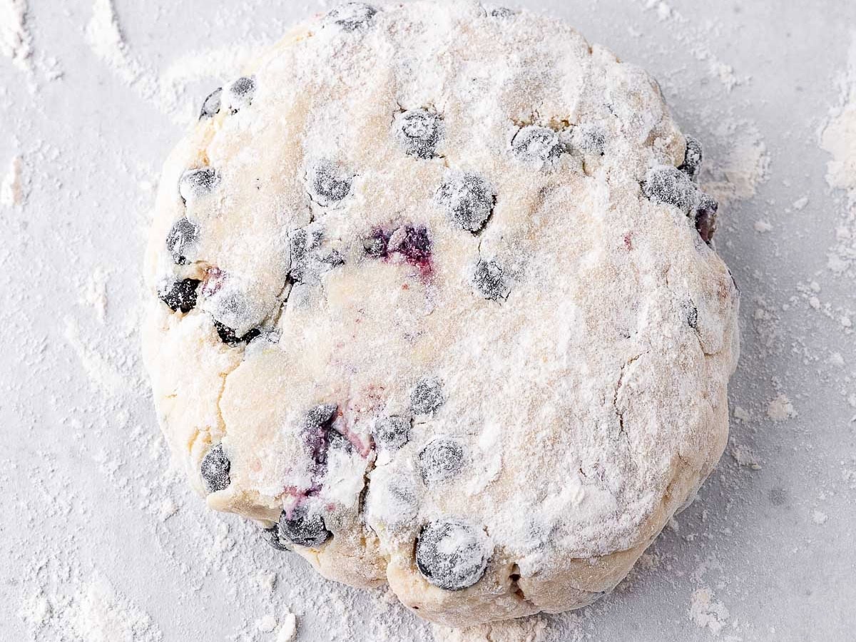 biscuit dough dusted in flour