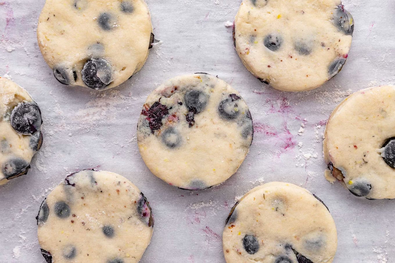 biscuit dough cut into circles