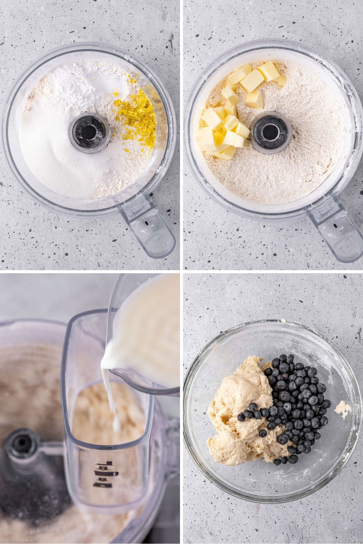 Lemon Blueberry Biscuits preparing dough collage