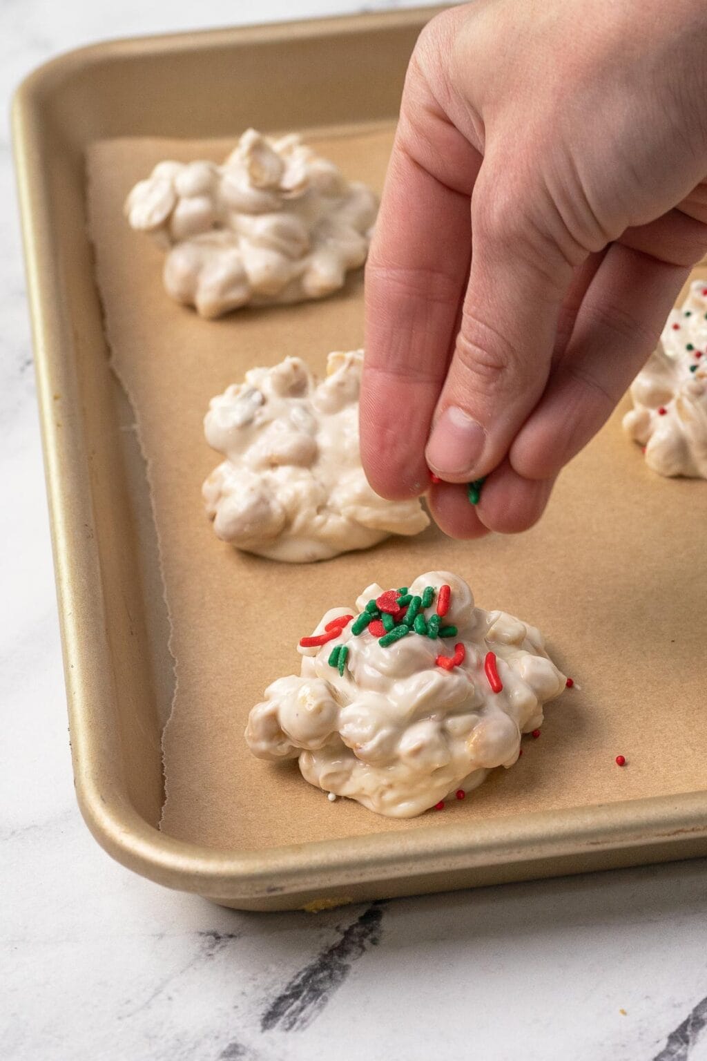 Slow Cooker White Chocolate Candies Dinner, then Dessert