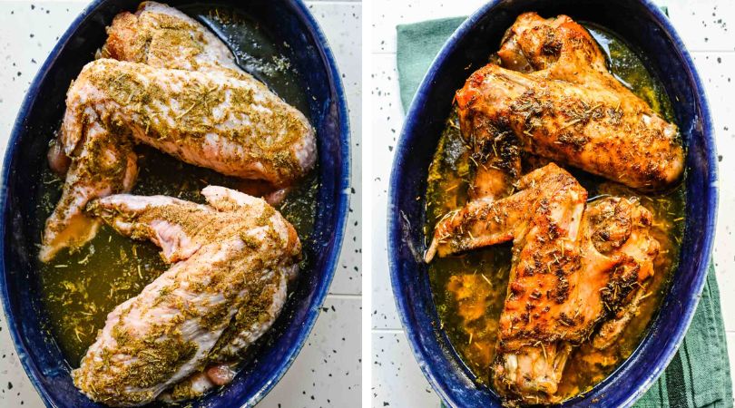 wings before and after baking