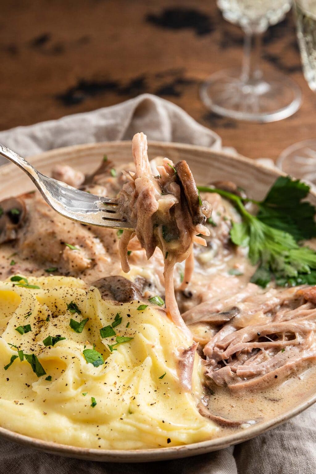 Braised Pork Roast with Mushroom Gravy Recipe Dinner, then Dessert