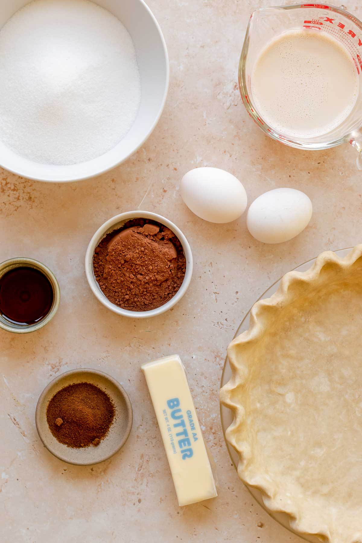 Chocolate Meringue Pie ingredients