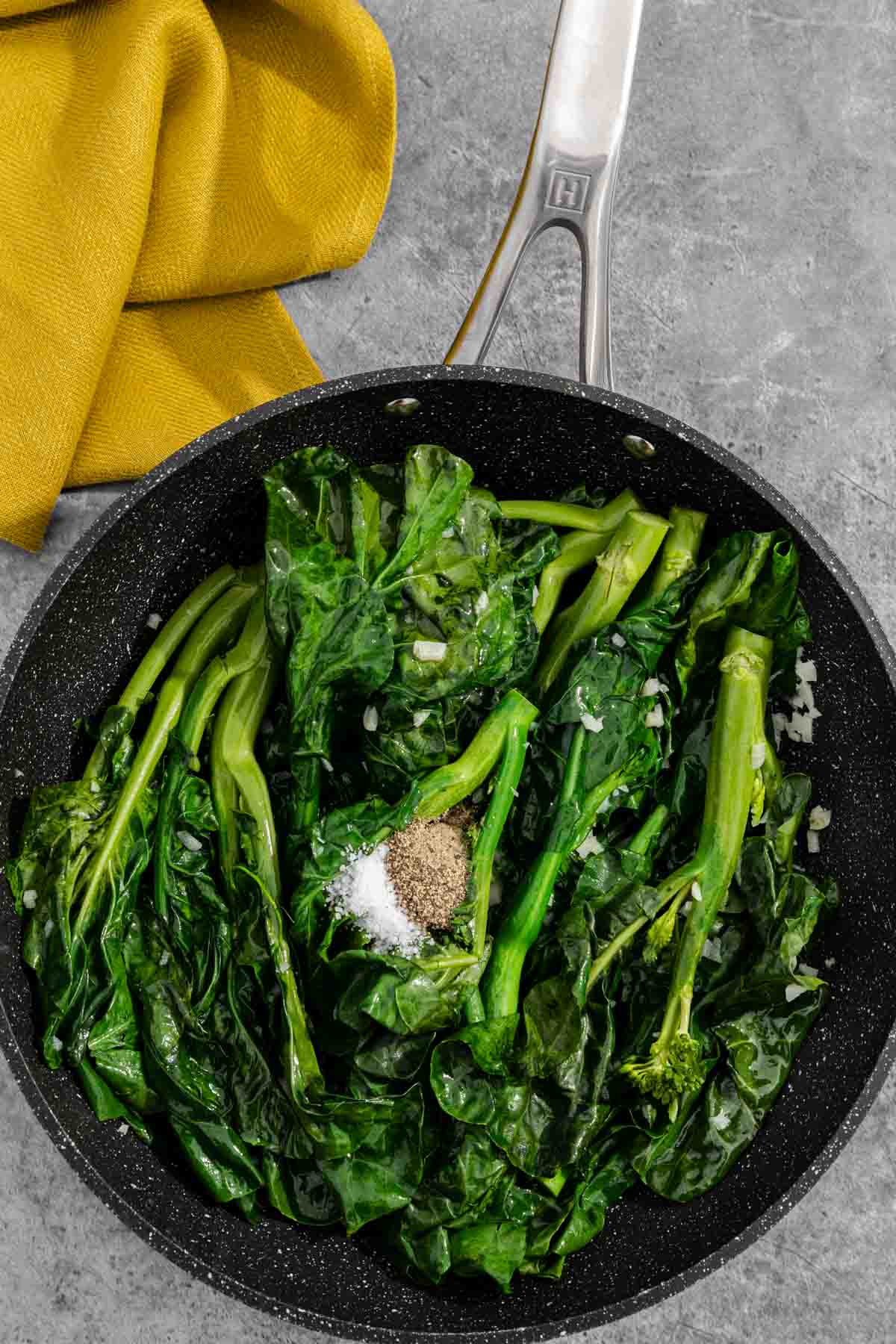 Chinese Broccoli ingredients in pan