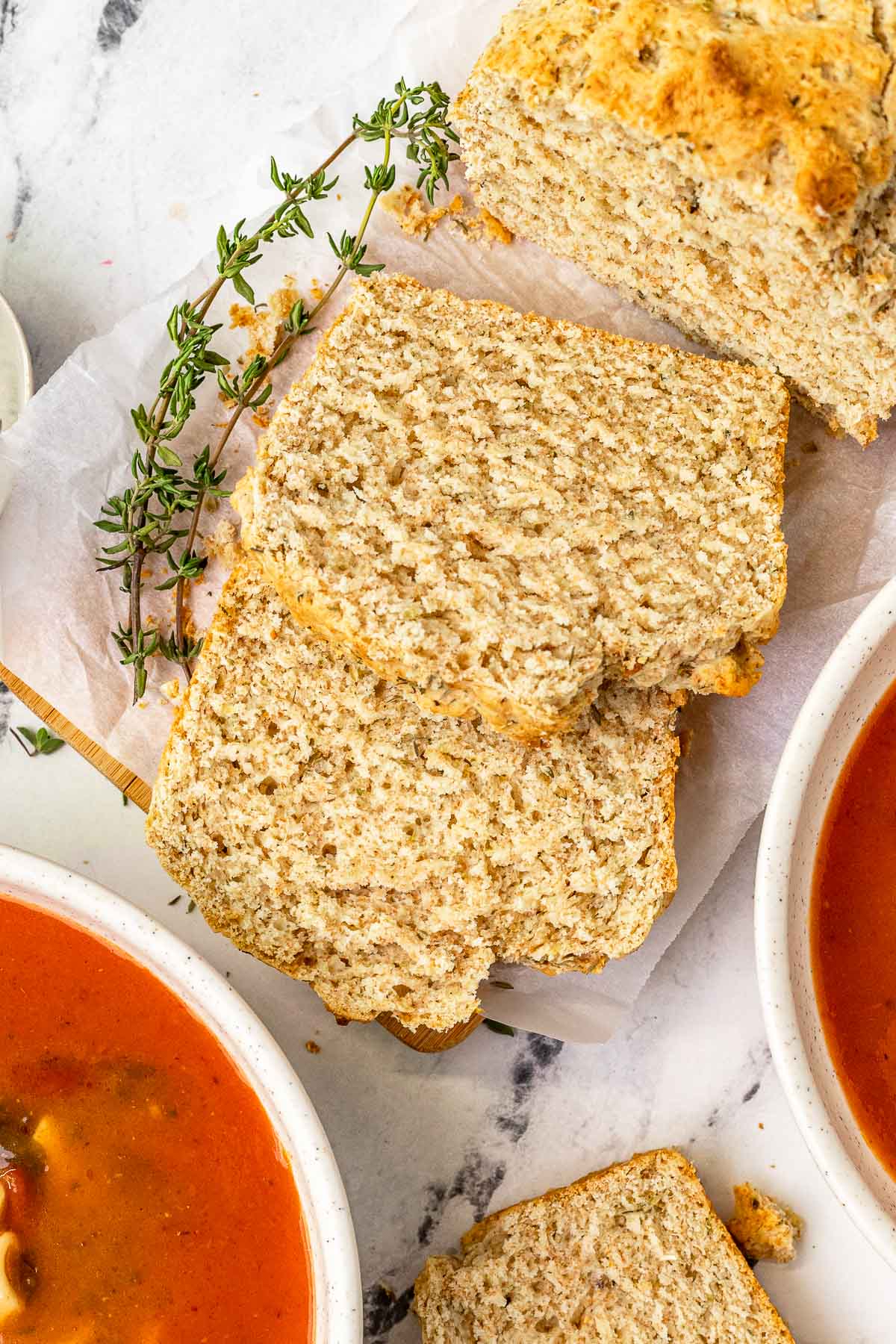 Herb Quick Bread baked bread slices