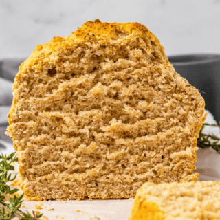 Cross section of bread loaf
