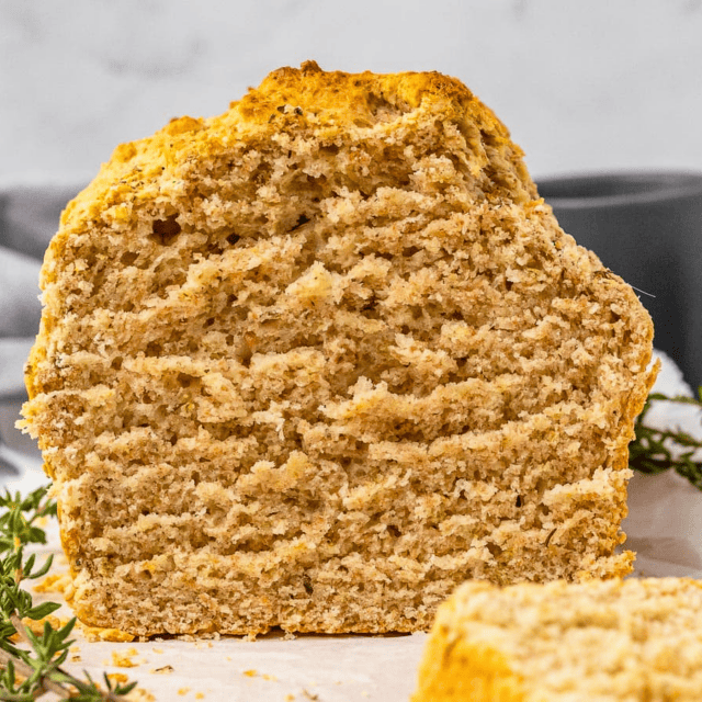 Cross section of bread loaf