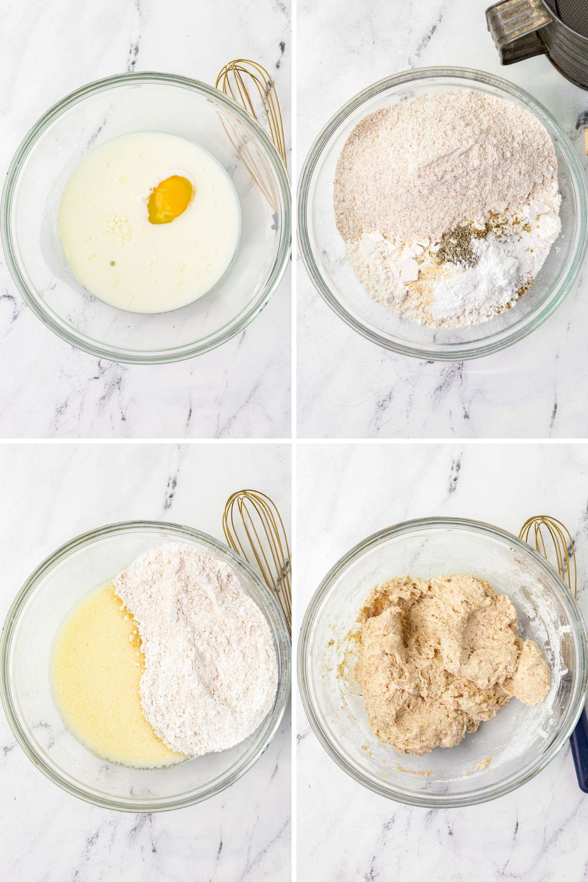 Herb Quick Bread collage preparing batter