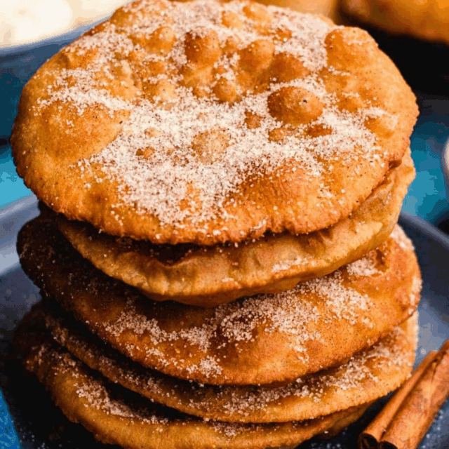 Stack of bunuelos on a plate