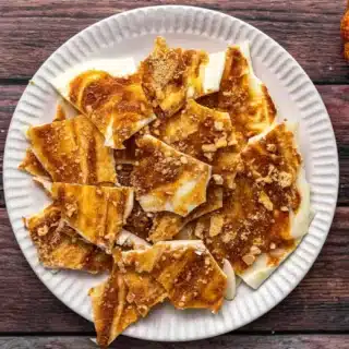 Bark served on plate
