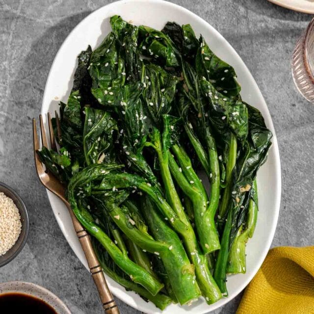 Chinese Broccoli on plate