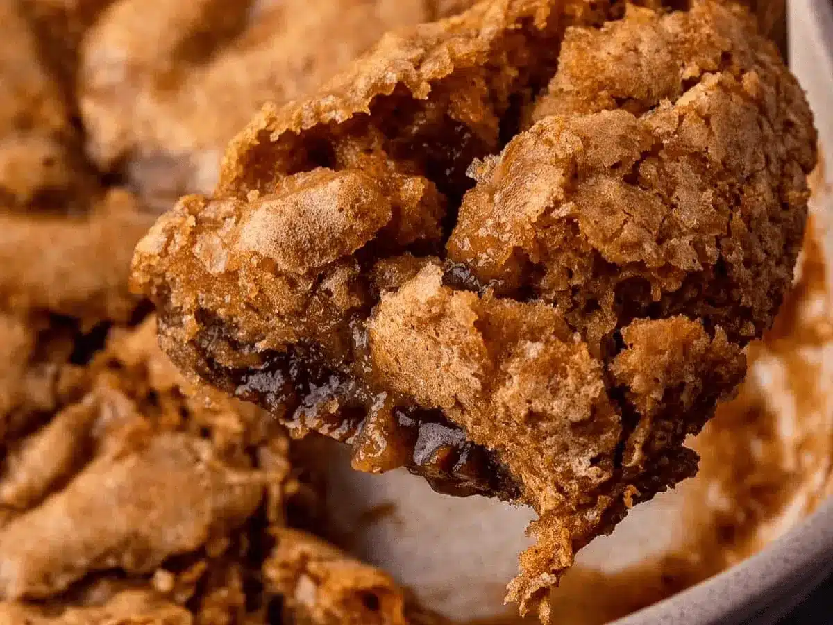 Closeup of baked goods being served