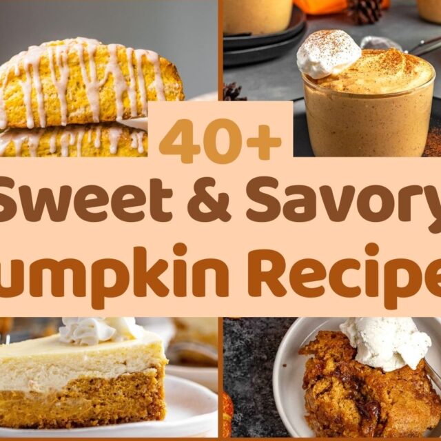 Collage of images of pumpkin recipes