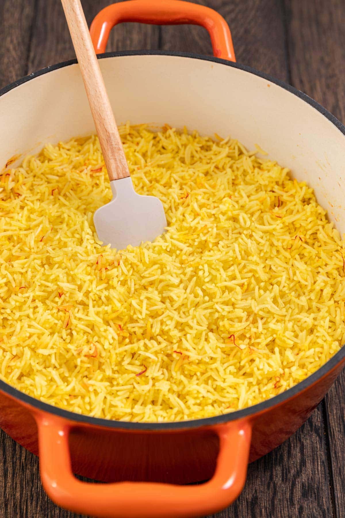 rice in dutch oven pot 