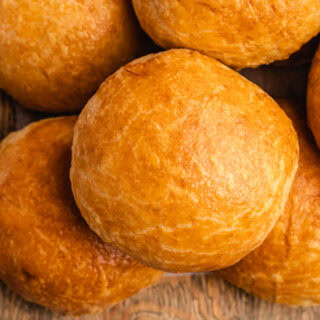 Close up of brioche bun.