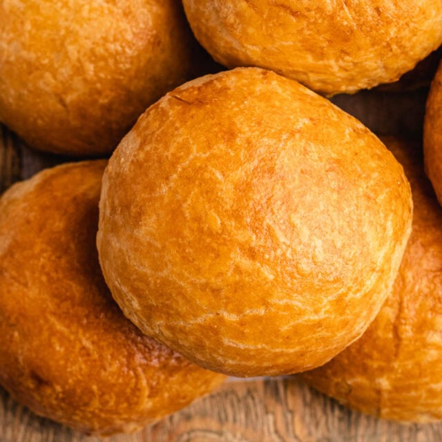 Close up of brioche bun.