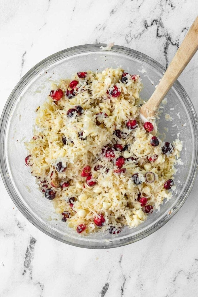mixing ingredients ina bowl