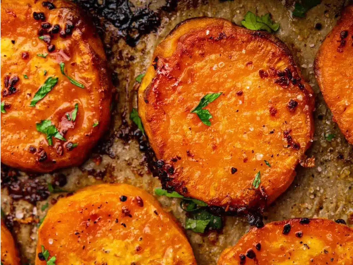 close up of potatoes out of the oven 