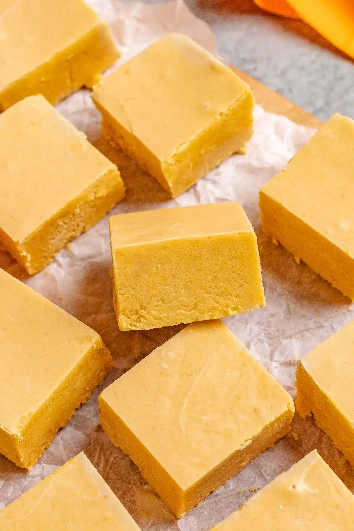 Fudge cut into squares