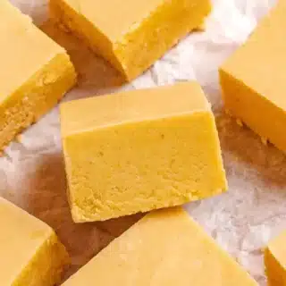 Fudge cut into pieces laid out