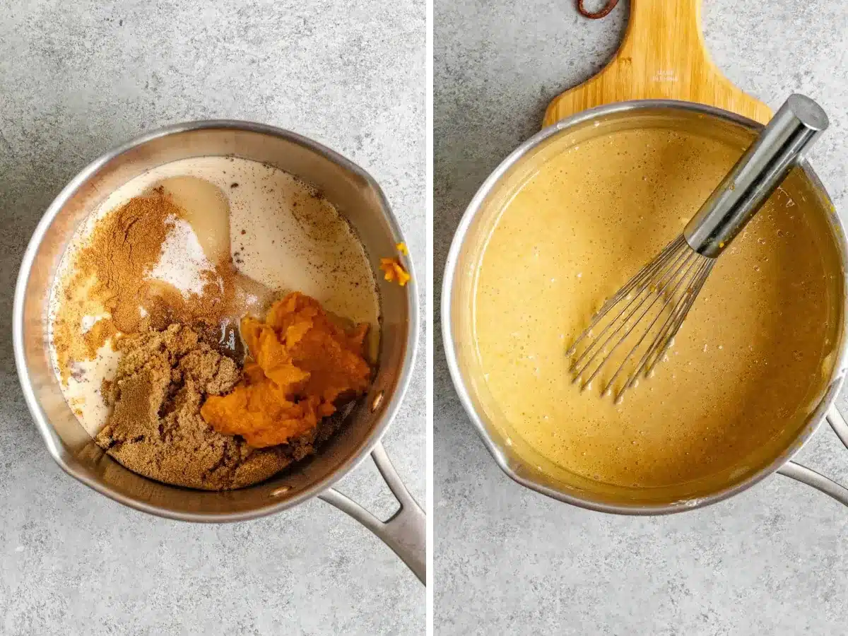 Collage of ingredients mixing together