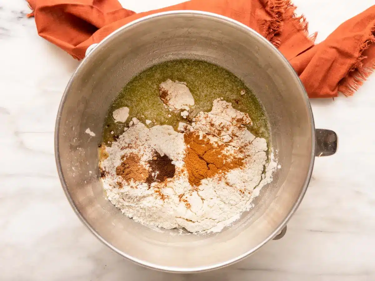 Ingredients in a bowl ready to be mixed 