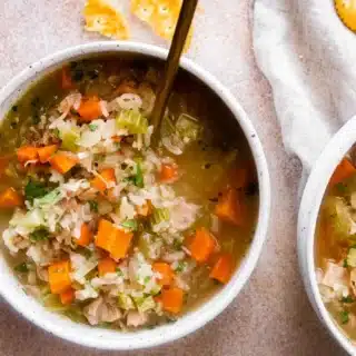 Served cooked ingredients with crackers