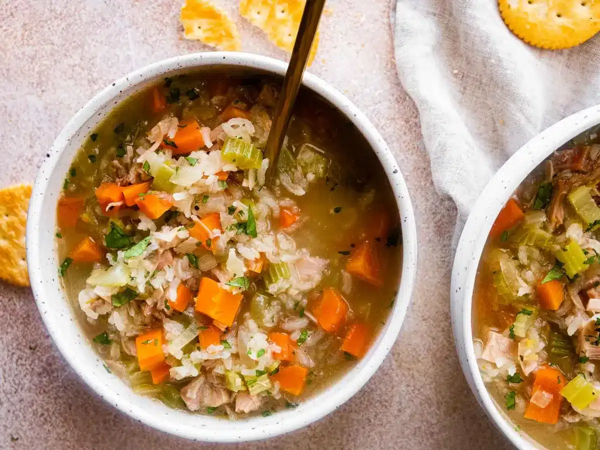 Served cooked ingredients with crackers