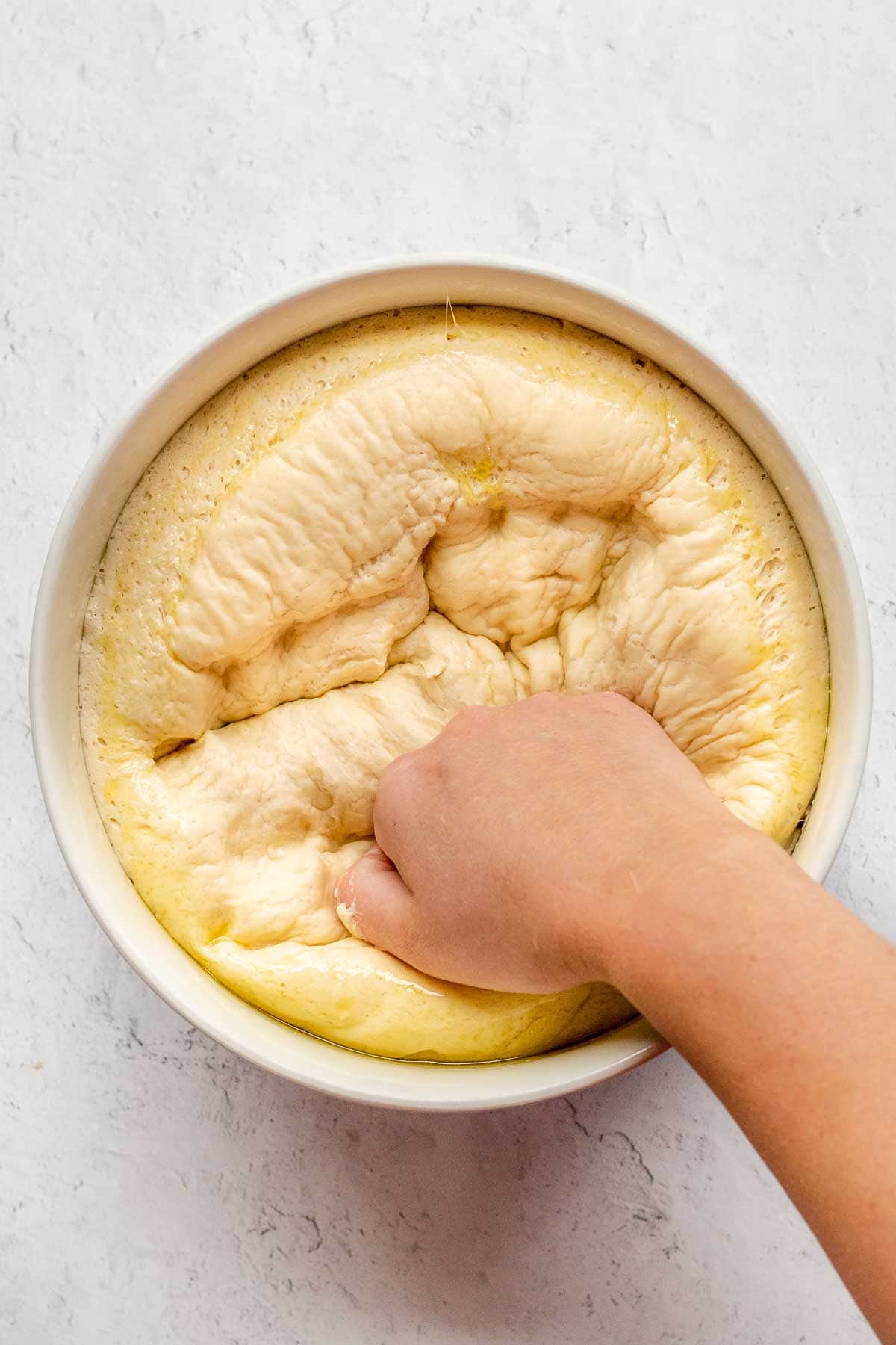 hand kneading dough 