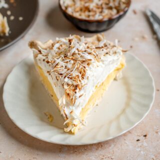 slice of Coconut Cream Pie on a plate