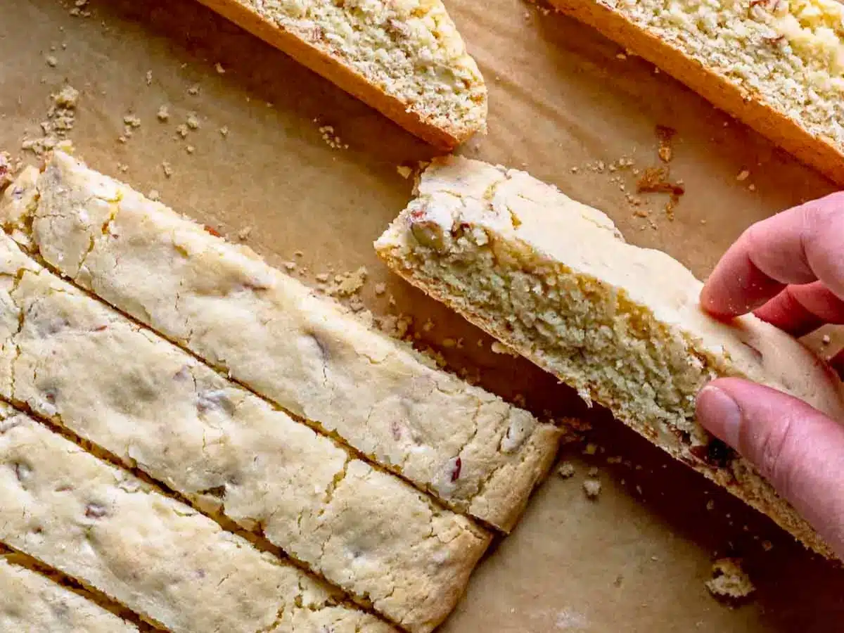 Biscotti with hand