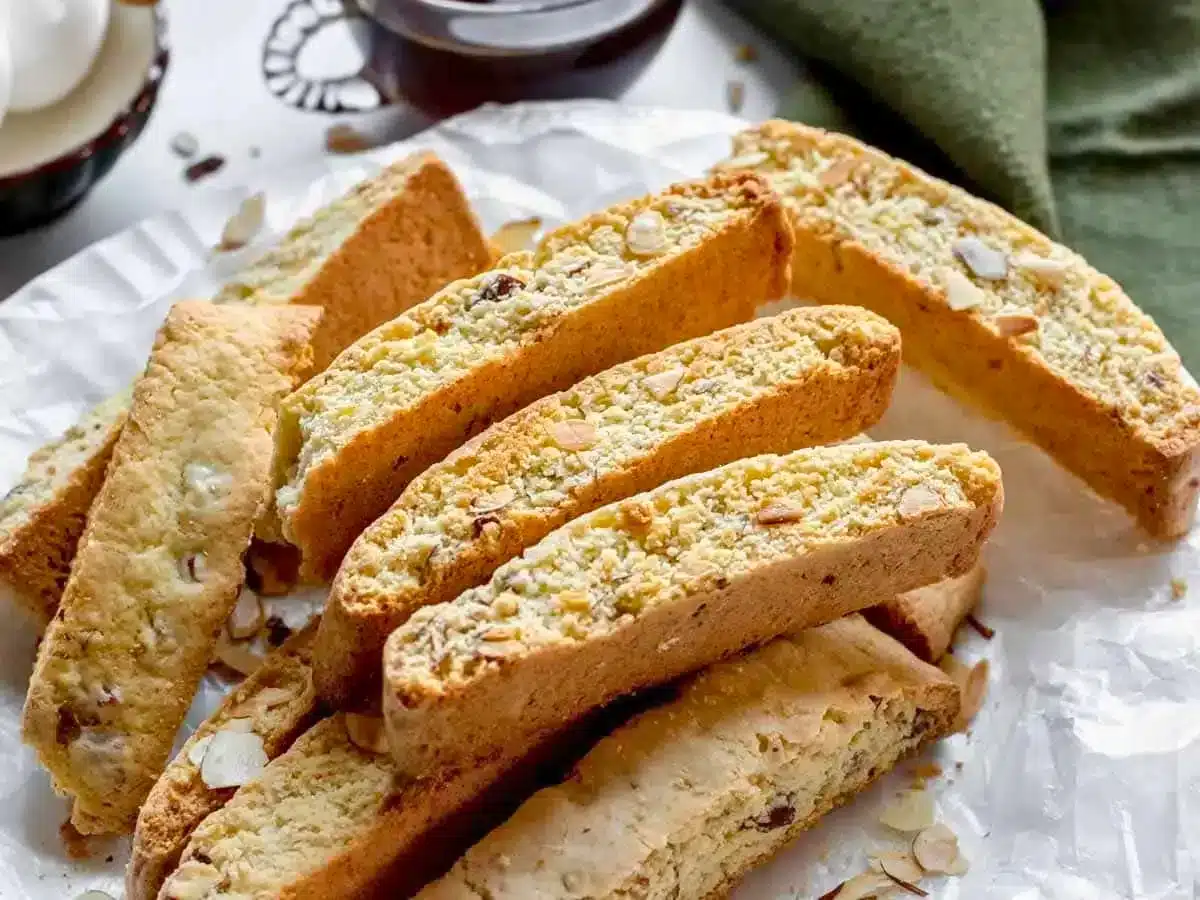 Plate of stacked biscotti