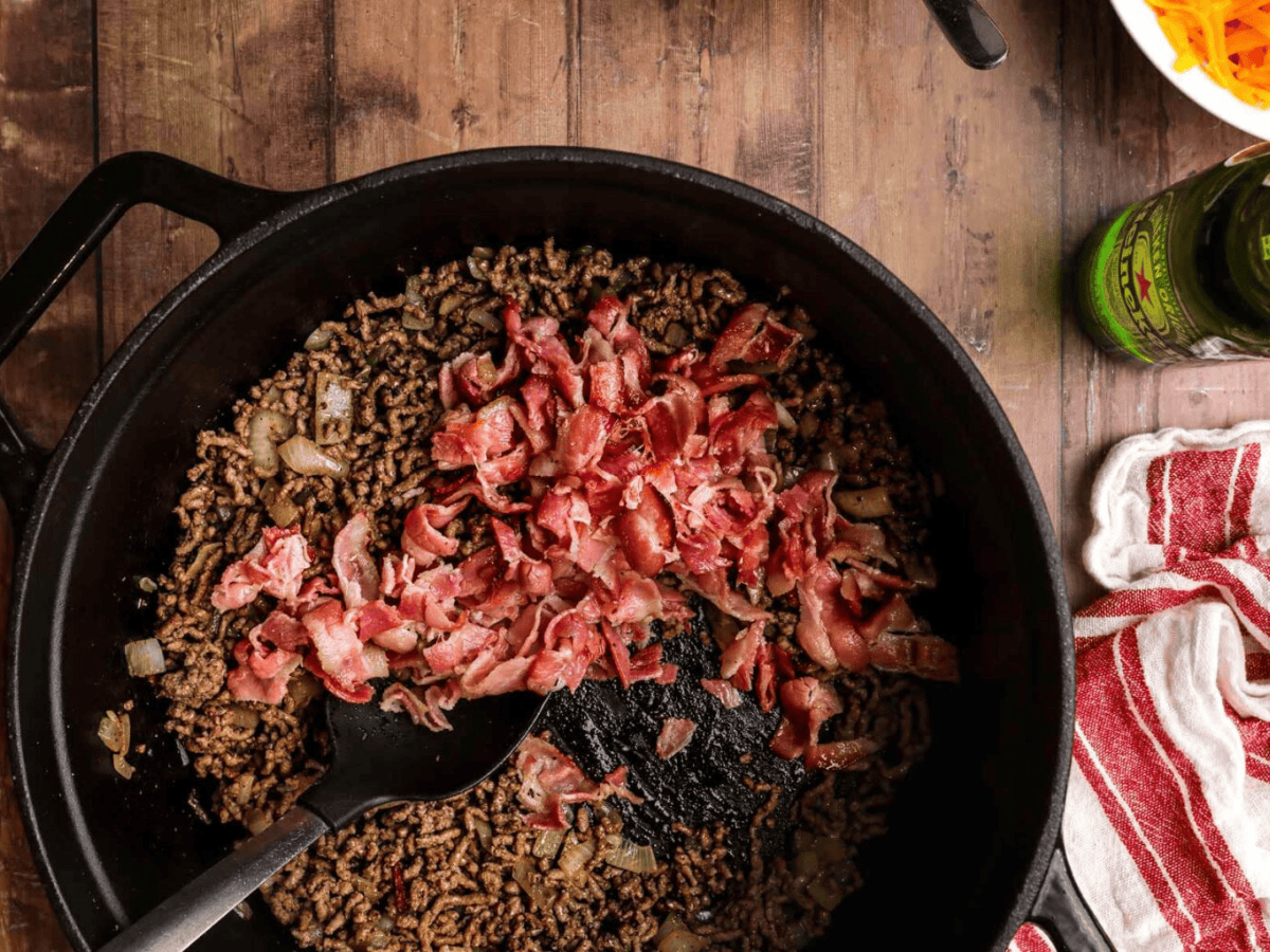 bacon and beef mixture