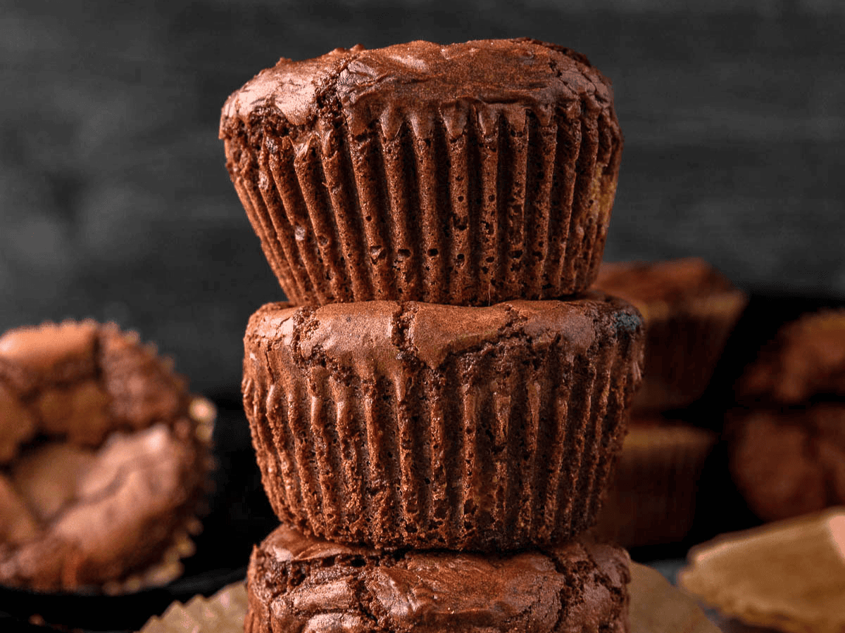 brown chewy desserts stacked on one another