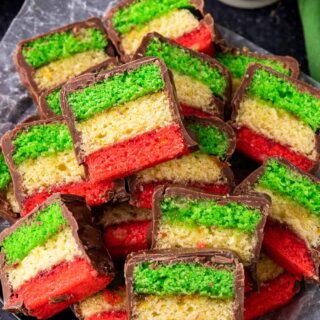 Cookies stacked for serving