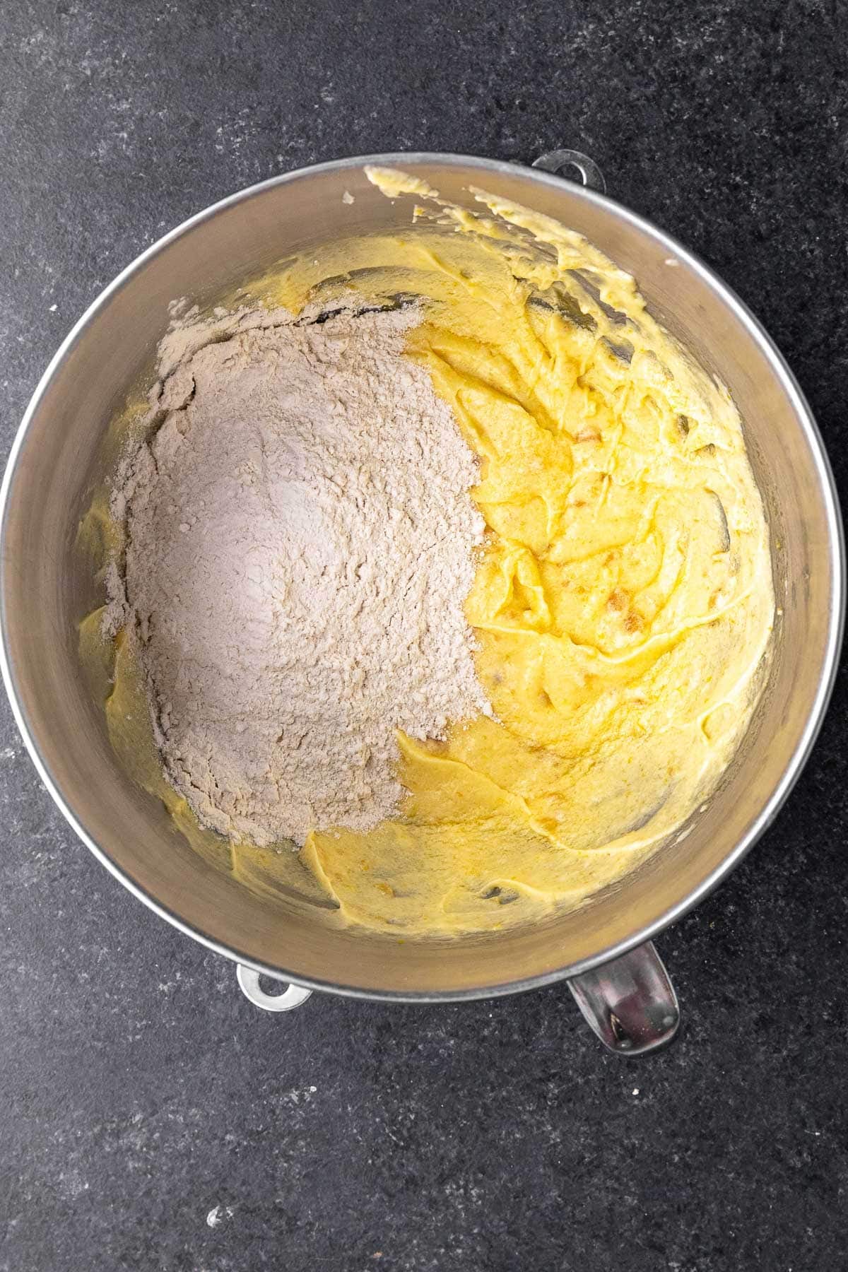 adding dry ingredients