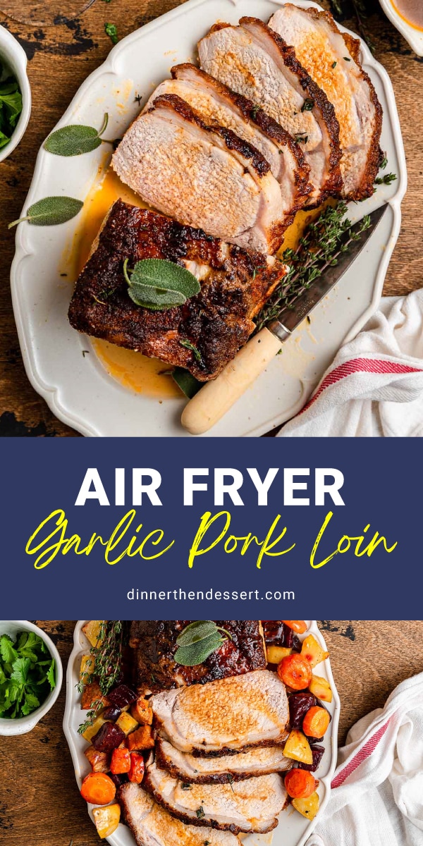 Air Fryer Garlic Pork Loin Pinterest image