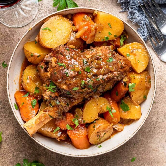 Easy Braised Lamb Shanks Recipe - Dinner, then Dessert