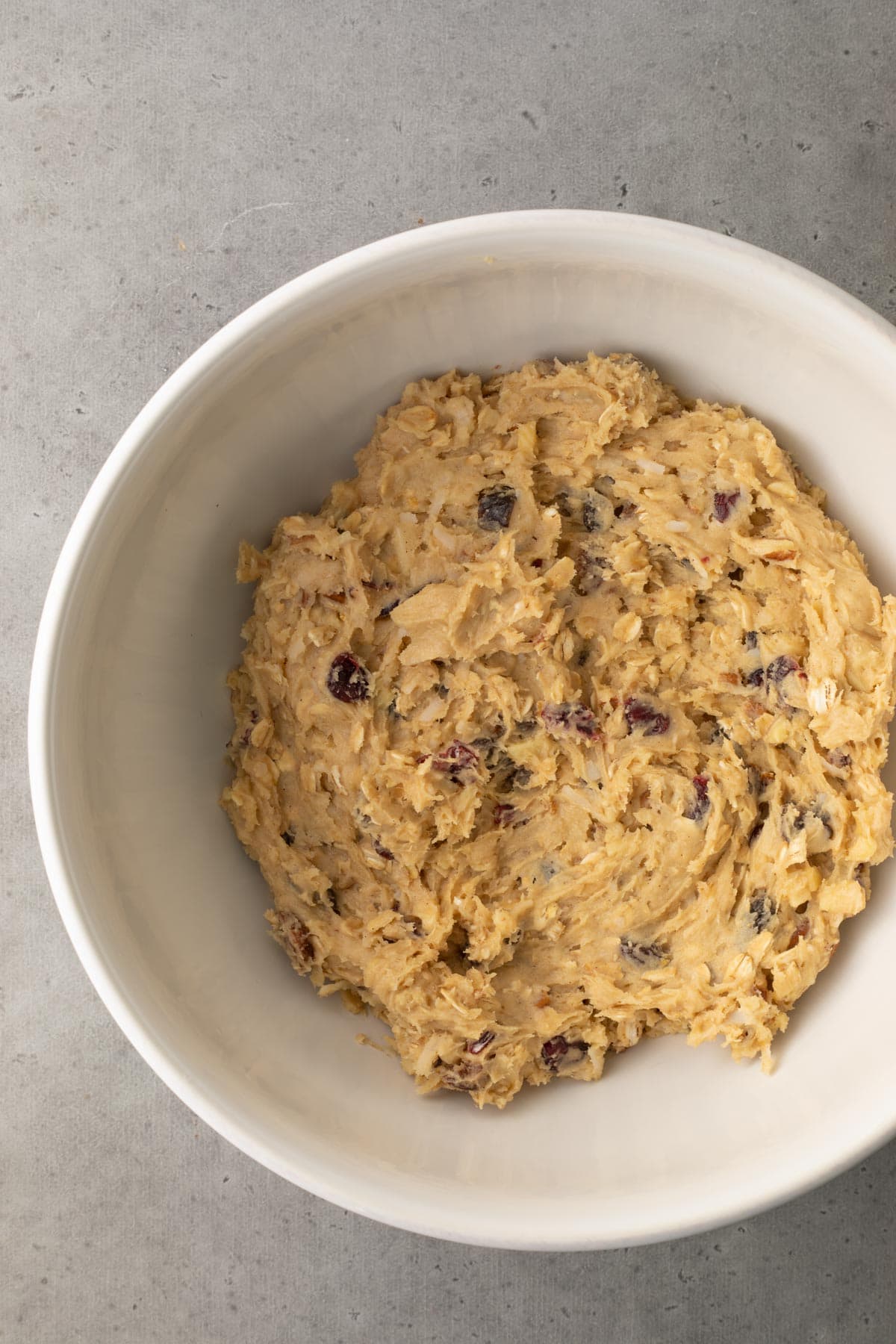 Breakfast Cookies dough in bowl after mixing