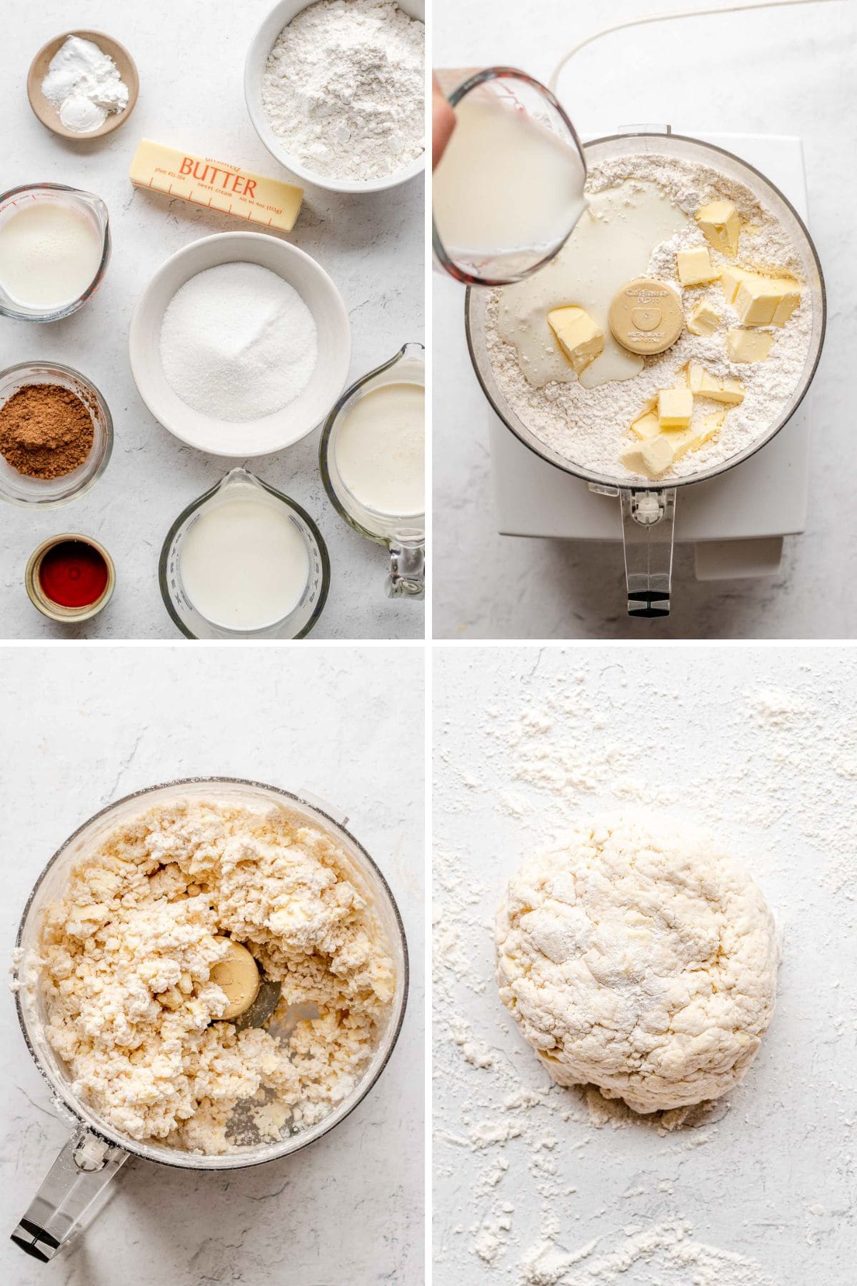 Buttermilk Biscuits with Chocolate Gravy collage preparing biscuit dough
