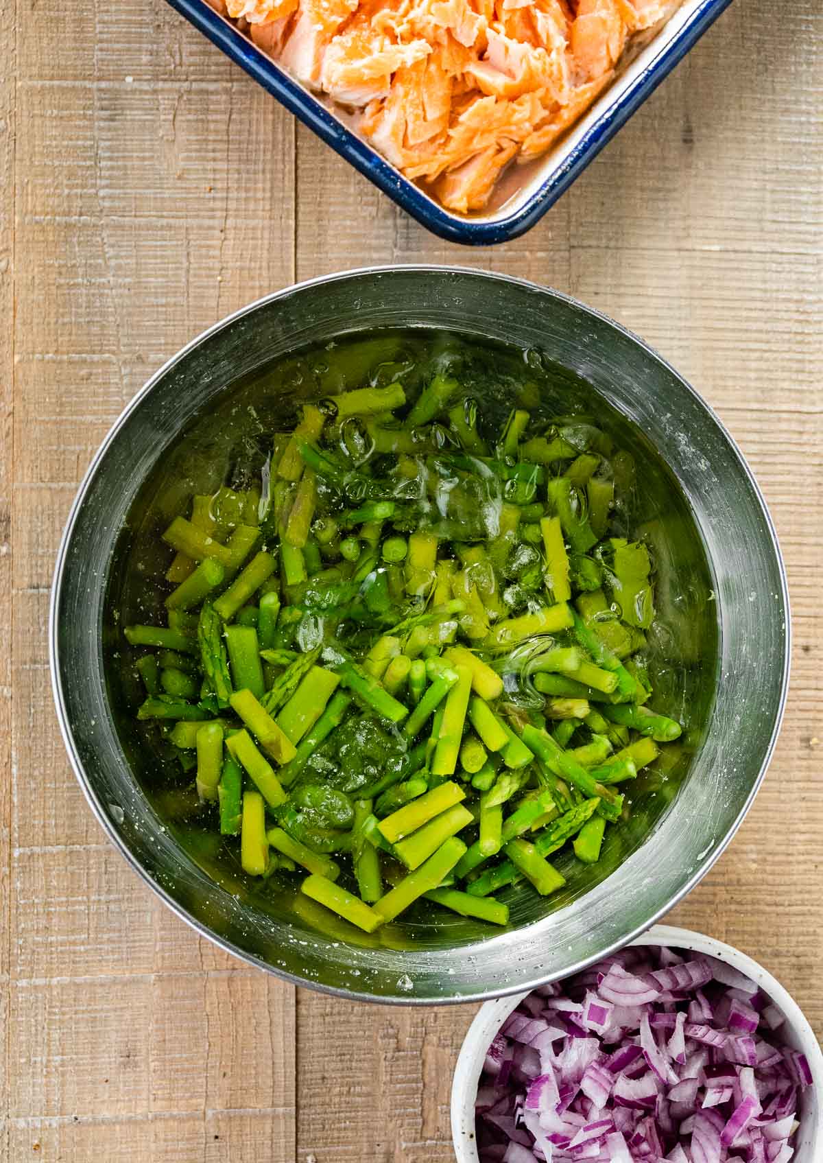 blanching cut asparagus