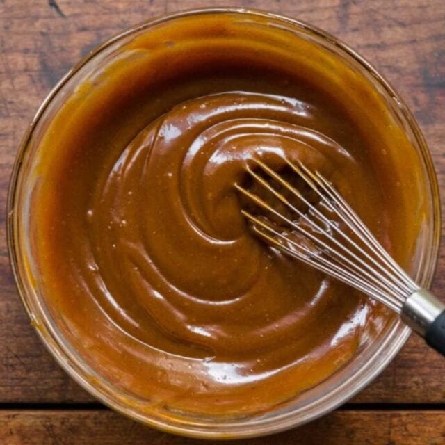 Easy Caramel Sauce, finished in the bowl