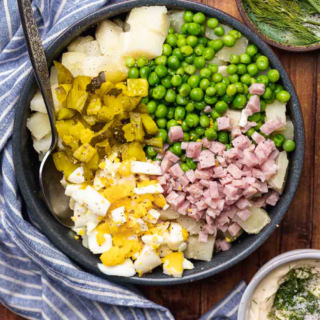 ingredients in large bowl before mixing, 4x3