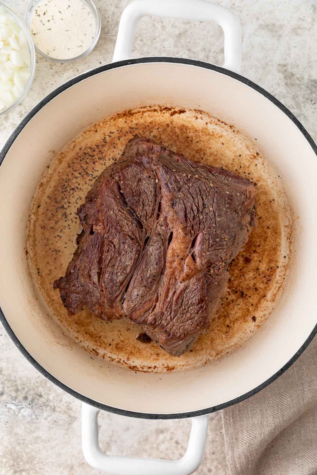 Cooking chuck roast in a Dutch oven