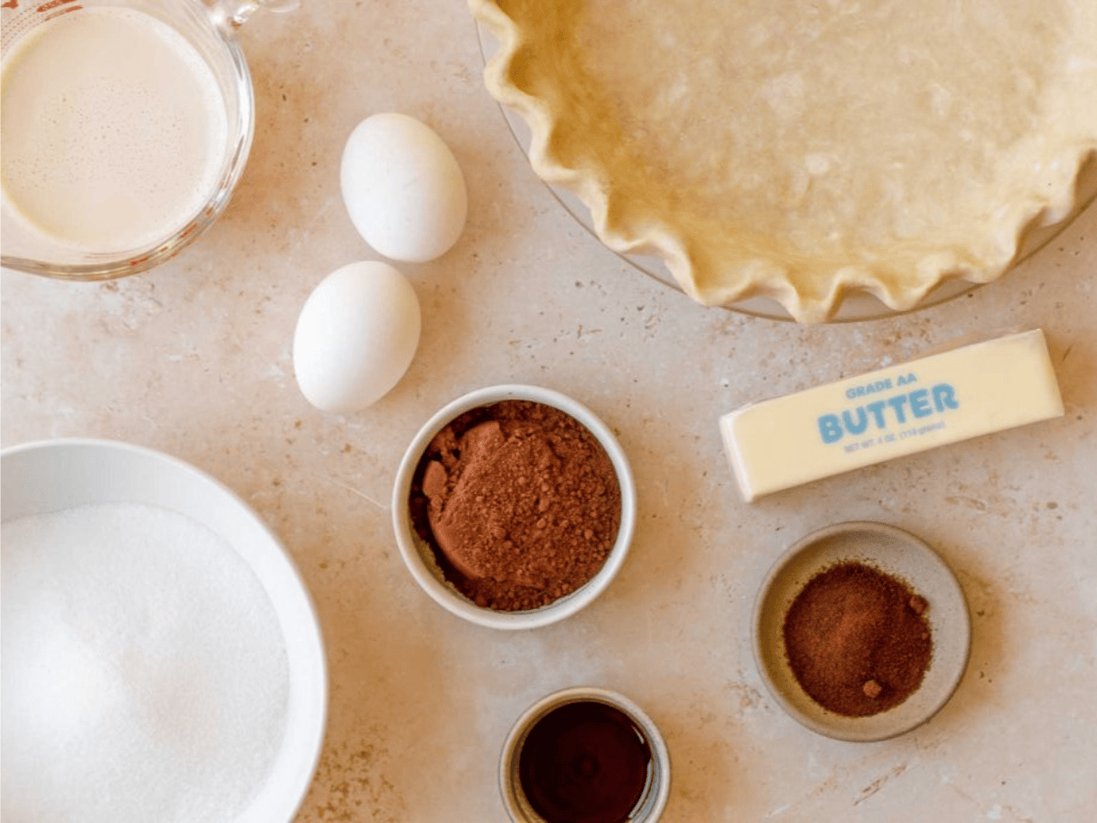 Ingredients for pie laid out
