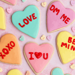 frosted cookies with words on them