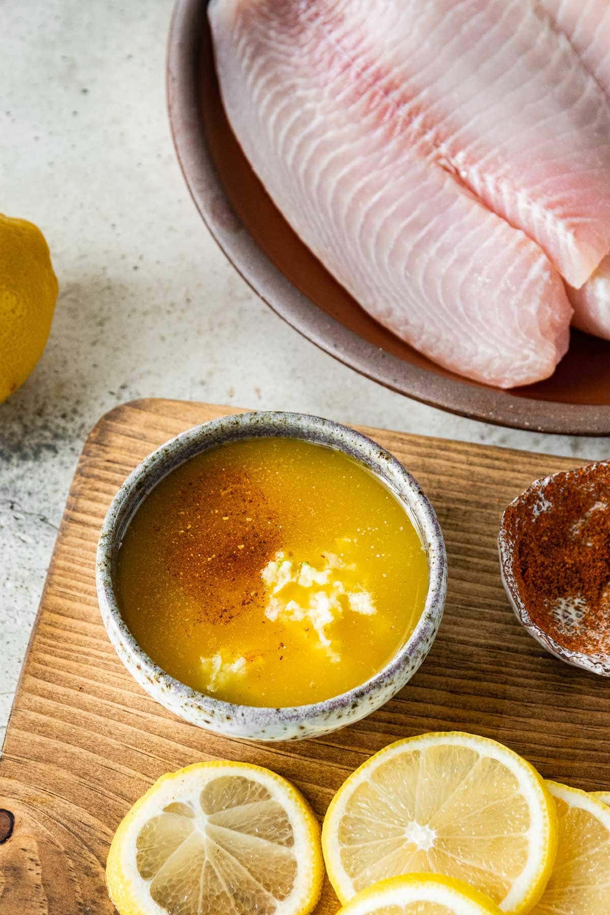 raw fish and marinade 