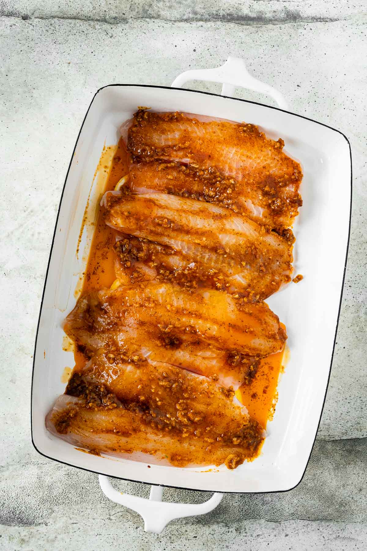 fish in baking dish 