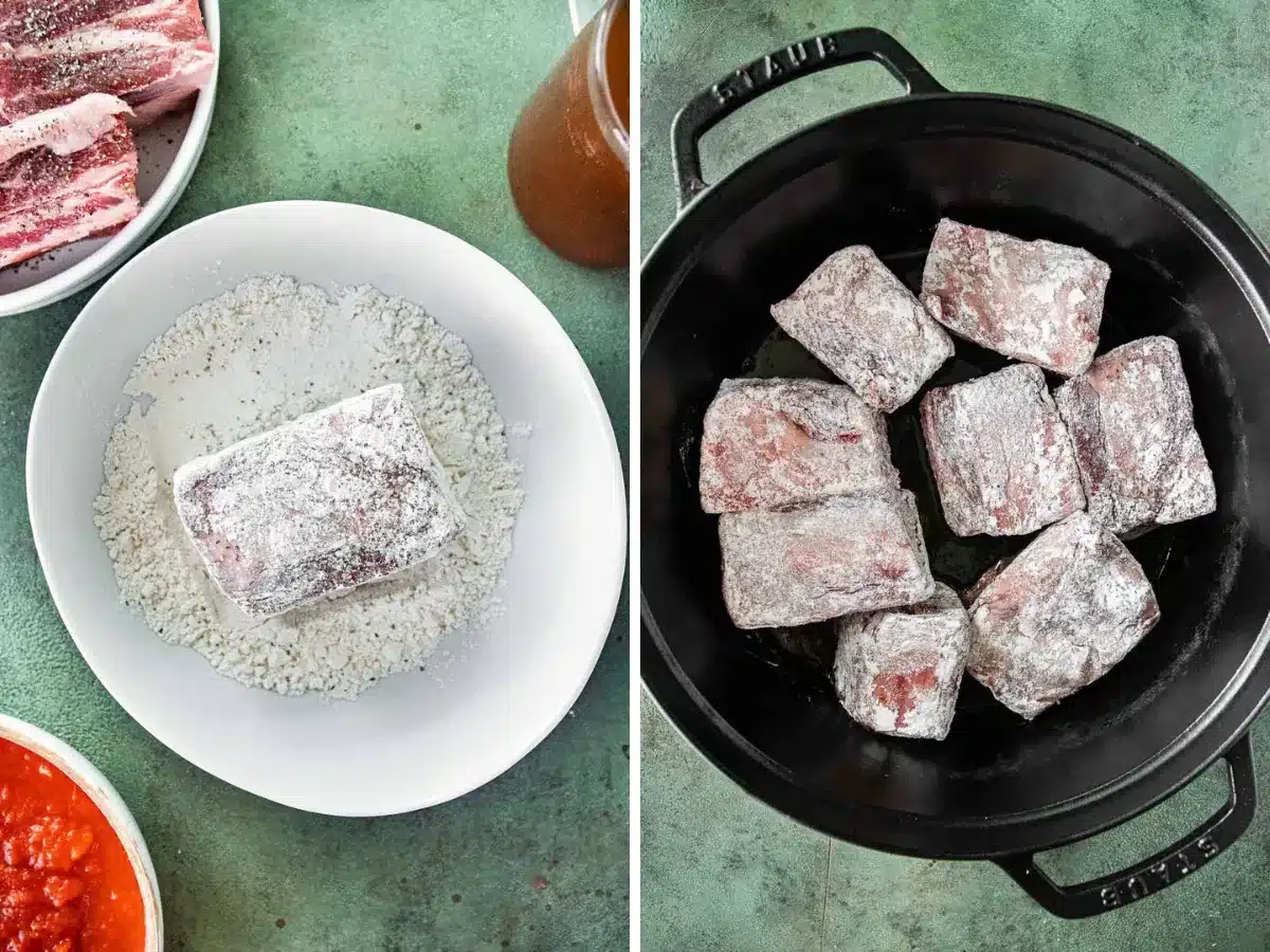 preparing the short ribs collage 